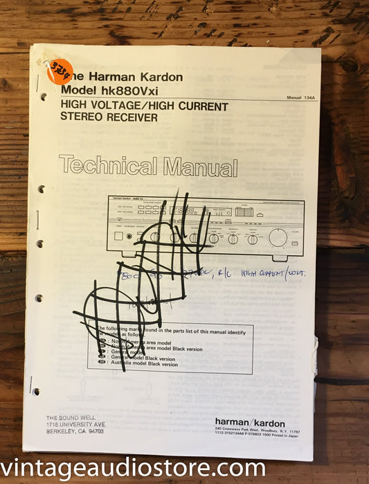 Harman Kardon HK880 Vxi HK 880 Vxi   Service Manual *Original*