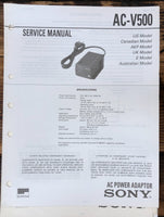 Sony AC-V500 Charger  Service Manual *Original*