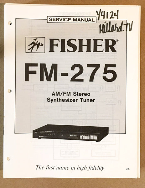 Fisher FM-275 Tuner Service Manual *Original*