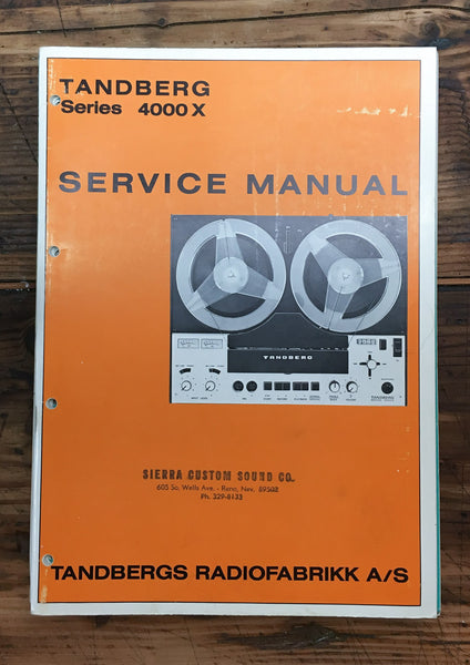 Tandberg Model 4000X 4000-X Tape Recorder  Service Manual *Original*