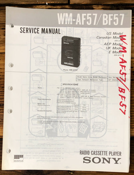 Sony WM-AF57 WM-BF57   Service Manual *Original*