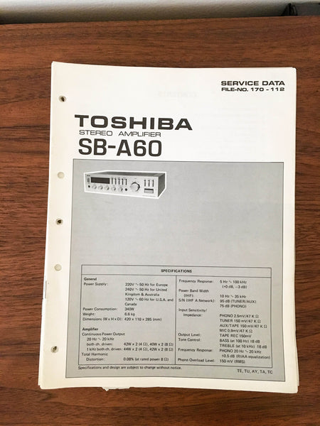 Toshiba SB-A60 Amplifier Service Manual *Original*