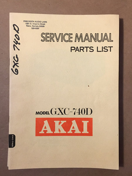 Akai GXC-740D Cassette  Service Manual *Original*