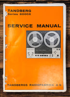 Tandberg 6000X Tape Recorder  Service Manual *Original* #1