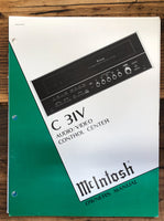 Mcintosh C31V C-31V AV Control Center  Owner / User Manual *Original*