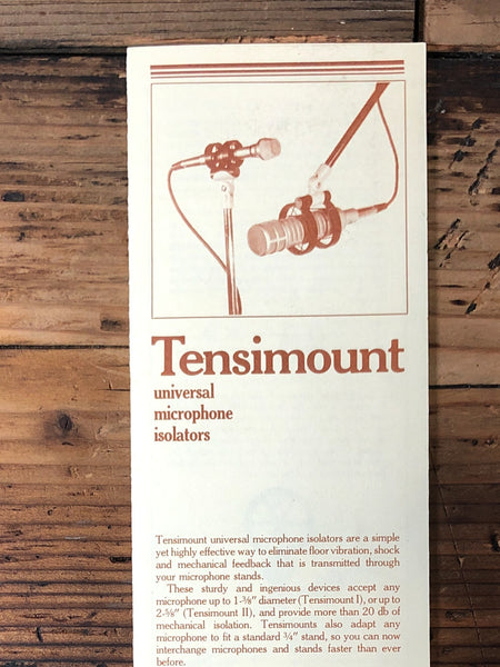 Tensimount  Micropohne Isolator Foldout Dealer Brochure *Orig*