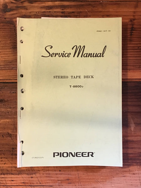 Pioneer T-8800 Reel to Reel Service Manual *Original*