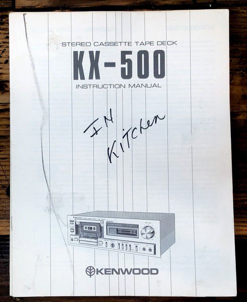 Kenwood KX-500 Cassette Owner / User Manual *Original*