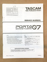 Teac Mini Studio Porta 7 Seven Mixing Console  Service Manual *Original*