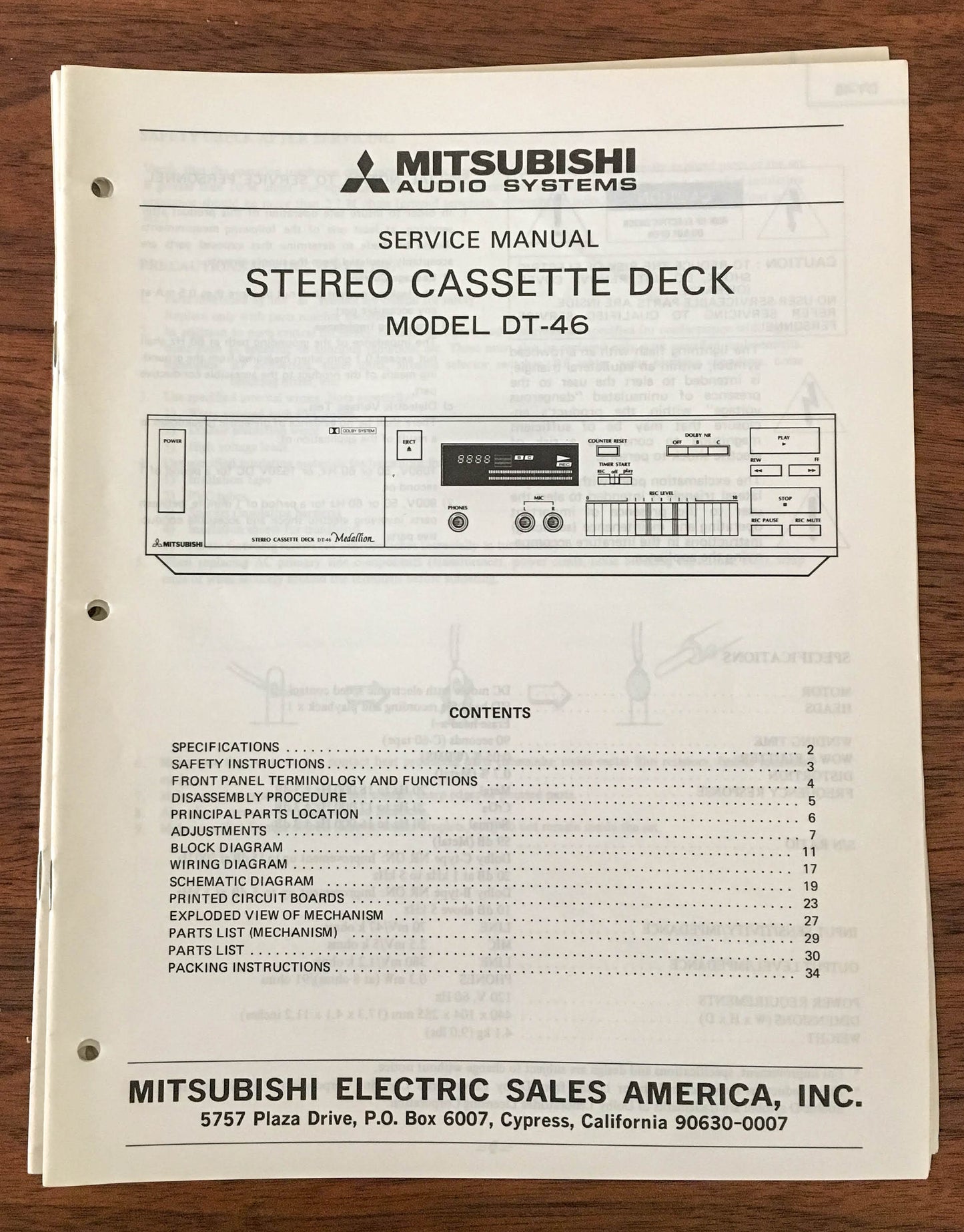 Mitsubishi DT-46  Service Manual *Original*
