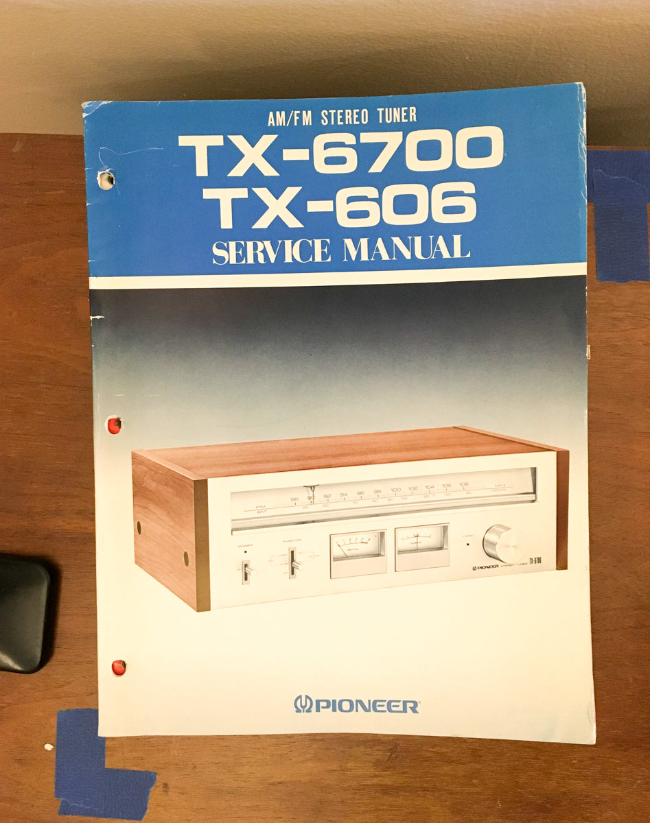 Pioneer TX-6700 TX-606 Tuner Service Manual *Original*