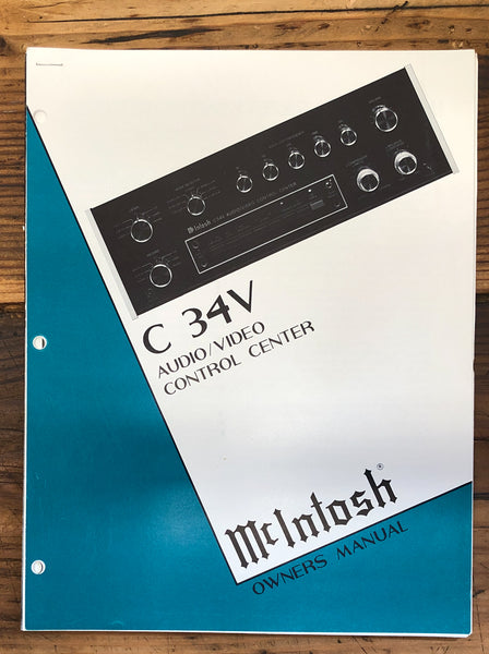 Mcintosh C34V C-34V AV Control Center  Owner / User Manual *Original*