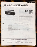 Sharp QT-250 Radio Service Manual *Original*