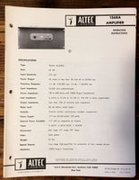 Altec Model 1568A Amplifier Owner / Operating Manual *Original*