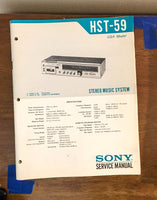 Sony HST-59 Stereo Music System Service Manual *Original*