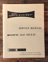 Sony / Superscope Model 464-D Tape Recorder Service Manual *Original* #1