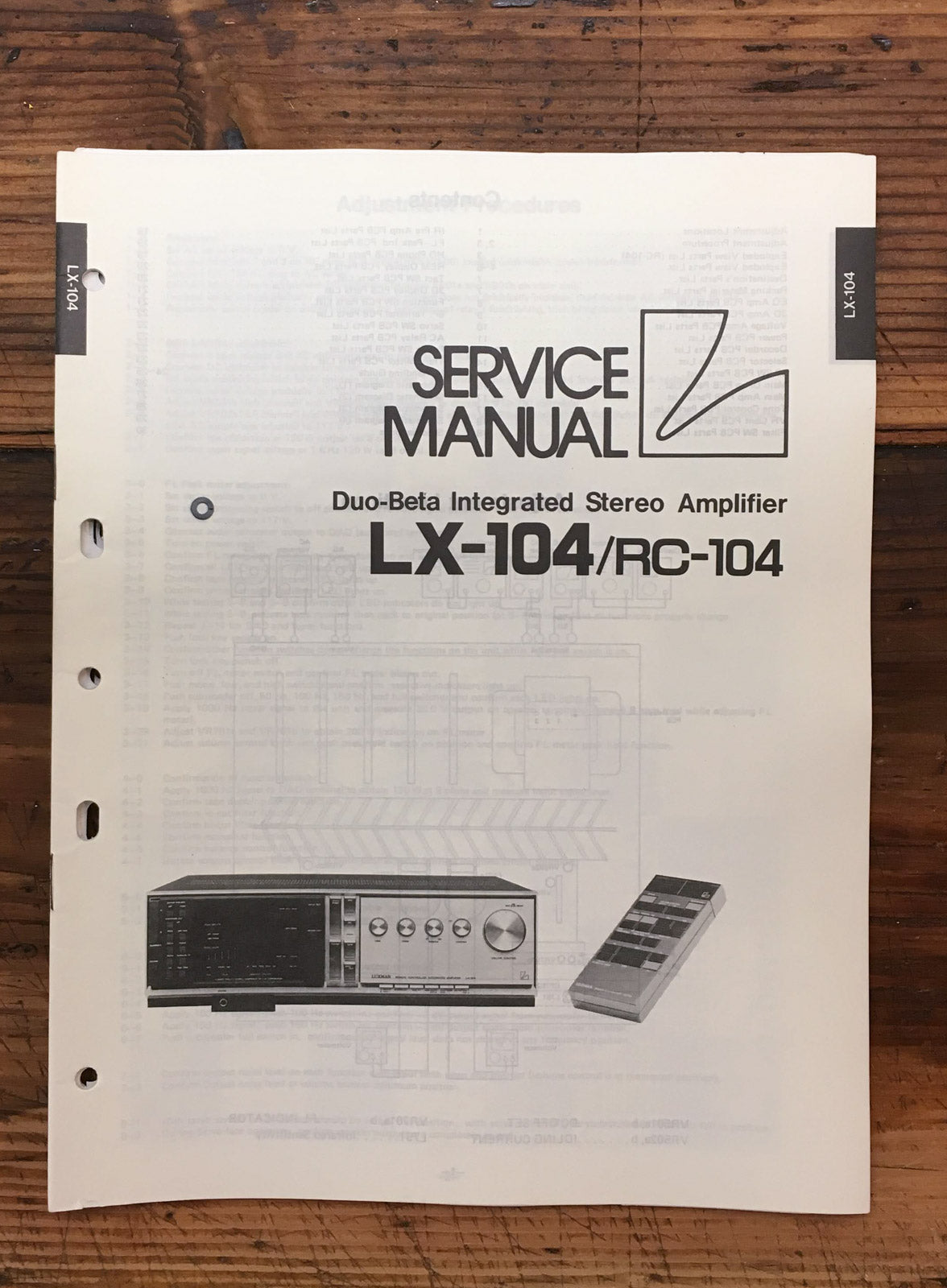 Luxman LX-104 RC-104 Integrated Amplifier  Service Manual *Original*