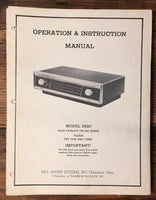 Bell Model 2520 Tube Amplifier Owner / User Manual *Original*