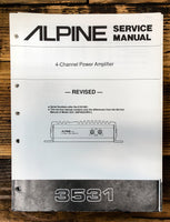 Alpine Model 3531 Power Amplifier Revised Service Manual *Original*