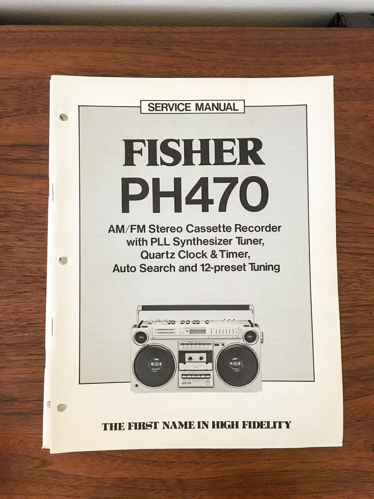 Fisher PH 470 Cassette Recorder Service Manual *Original*