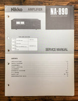 Nikko NA-890 Amplifier  Service Manual *Original*