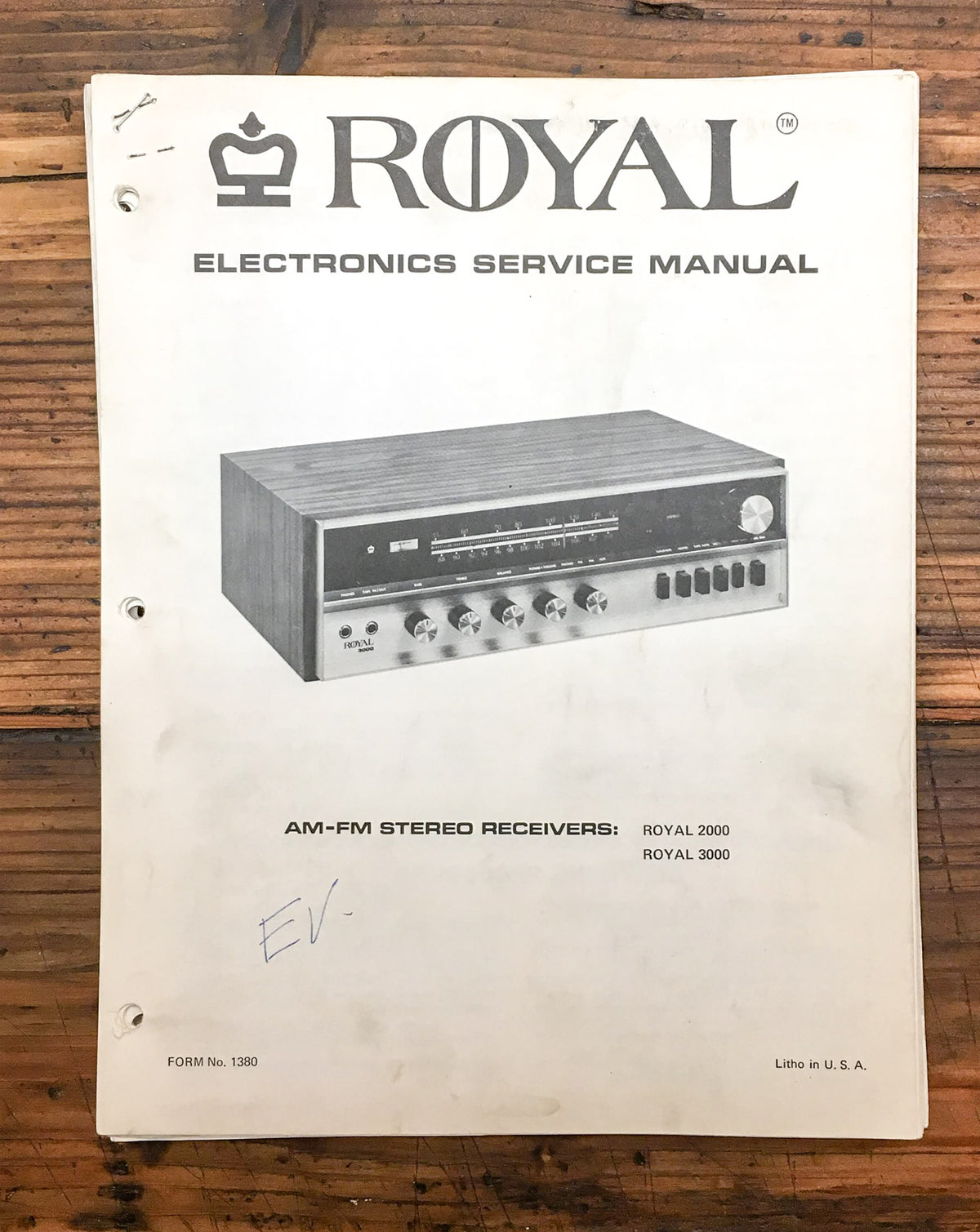 Royal Model 2000 3000 Receiver  Service Manual *Original*