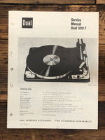 Dual Model 1010F Record Player / Turntable  Service Manual *Original*