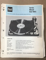 Dual Model 1010S Record Player / Turntable Service Manual *Original*