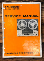 Tandberg 6000X Tape Recorder  Service Manual *Original* #2