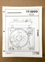 Marantz TT2000 TT-2000 Turntable Service Manual *Original* #1