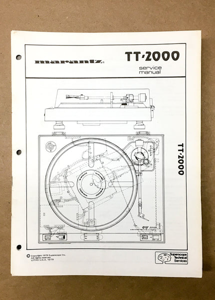 Marantz TT2000 TT-2000 Turntable Service Manual *Original* #1