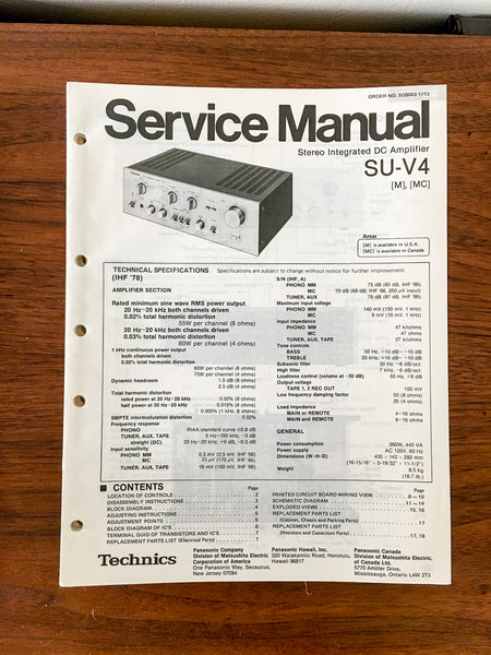 Technics SU-V4 Amplifier Service Manual *Original*