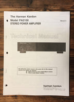 Harman Kardon HK PA2100 PA-2100 Amplifier Service Manual *Original*