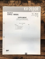 Sony KV-2690R TV Supp Service Manual *Original*