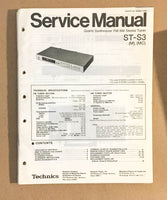 TECHNICS ST-S3 TUNER  Service Manual *Original*