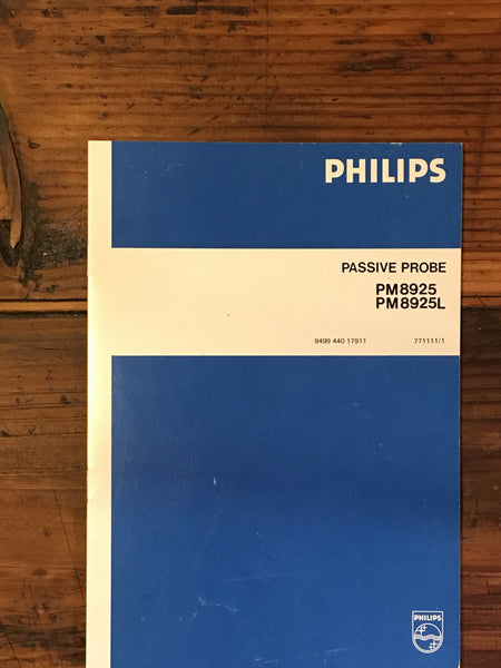 Philips PM 8925 8925L Passive Probe Owners / Operating Manual *Original*