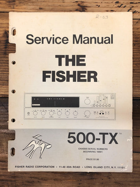 Fisher 500-TX Receiver  Service Manual *Original*