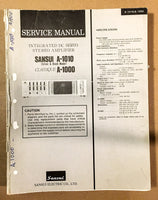 Sansui A-1010 A-1000 Amplifier  Service Manual *Original*