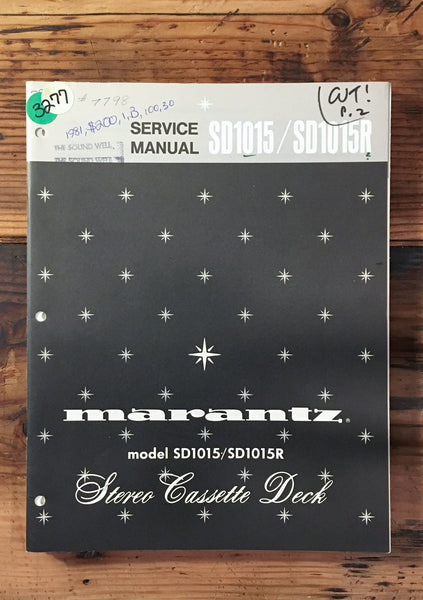 Marantz SD1015 SD1015R Cassette Service Manual *Original*