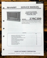 Sharp 27RC399 TV / Television Service Manual *Original*