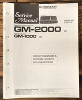 Pioneer GM-1000 GM-2000 Amplifier  Service Manual *Original*