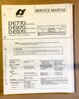 Sansui D-E770 D-E870 D-E970 Cassette / Tape Player Service Manual *Original*