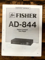 Fisher AD-844 CD Player  Service Manual *Original*