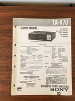 Sony TA-V70 Amplifier Service Manual *Original*