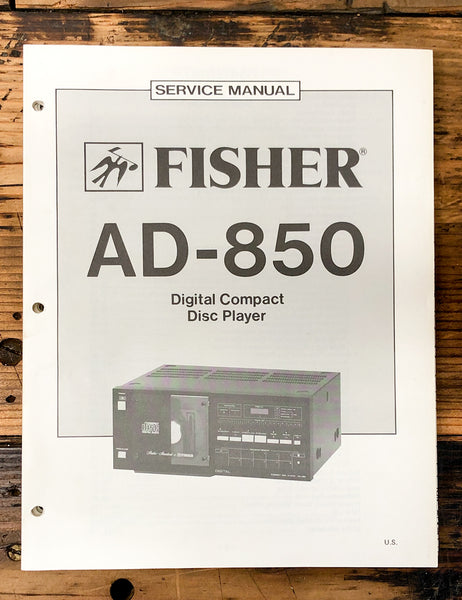 Fisher AD-850 CD Player Service Manual *Original*