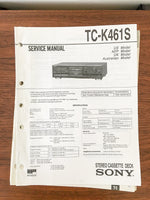 Sony TC-K461S Cassette Service Manual *Original*