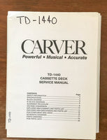Carver TD-1440 Cassette Deck  Service Manual *Original*