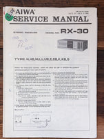 Aiwa RX-30 Receiver  Service Manual *Original*