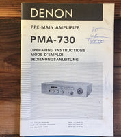 Denon PMA-730 Preamp / Preamplifier User / Owners Manual *Original*