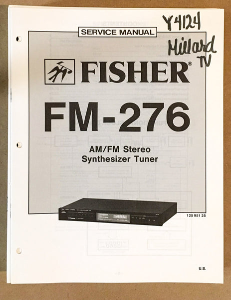 Fisher FM-276 Tuner Service Manual *Original*